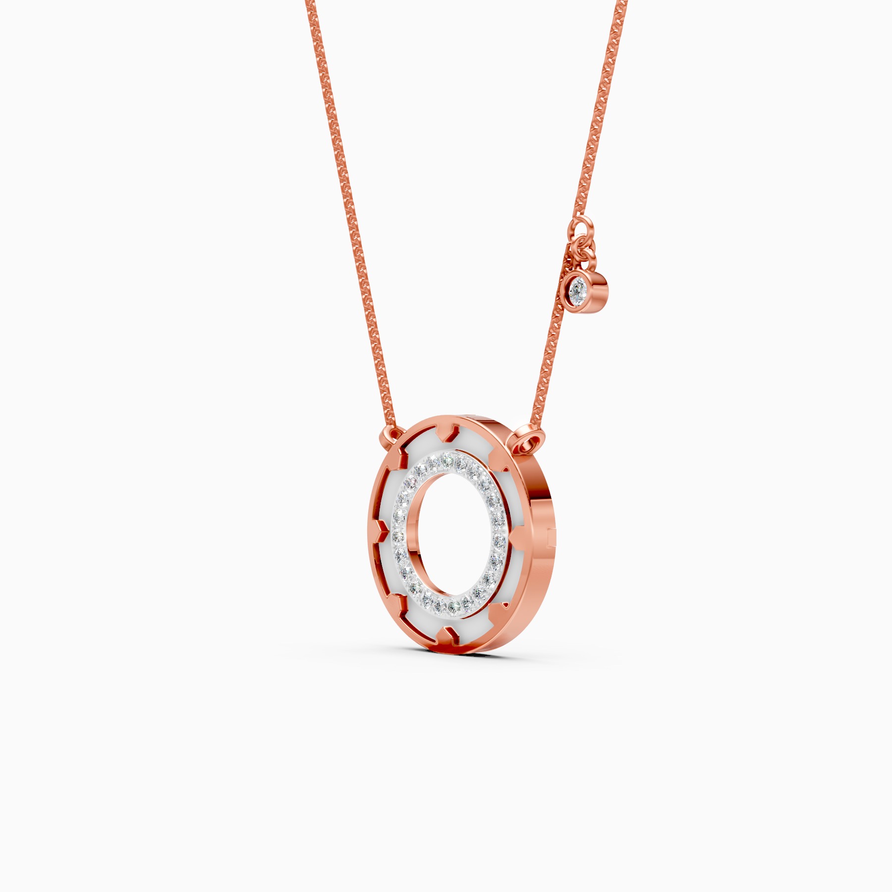 Circle Gold Lab Grown Diamond Necklace